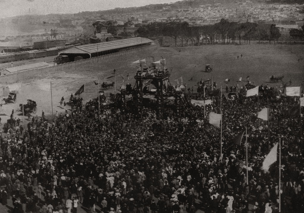 Address to Cecil Rhodes on the Parade, Cape Town. South Africa 1897 old print